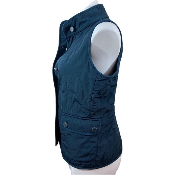 Talbots Fleece Lined Dark Green Quilted Vest Small - Picture 4 of 7